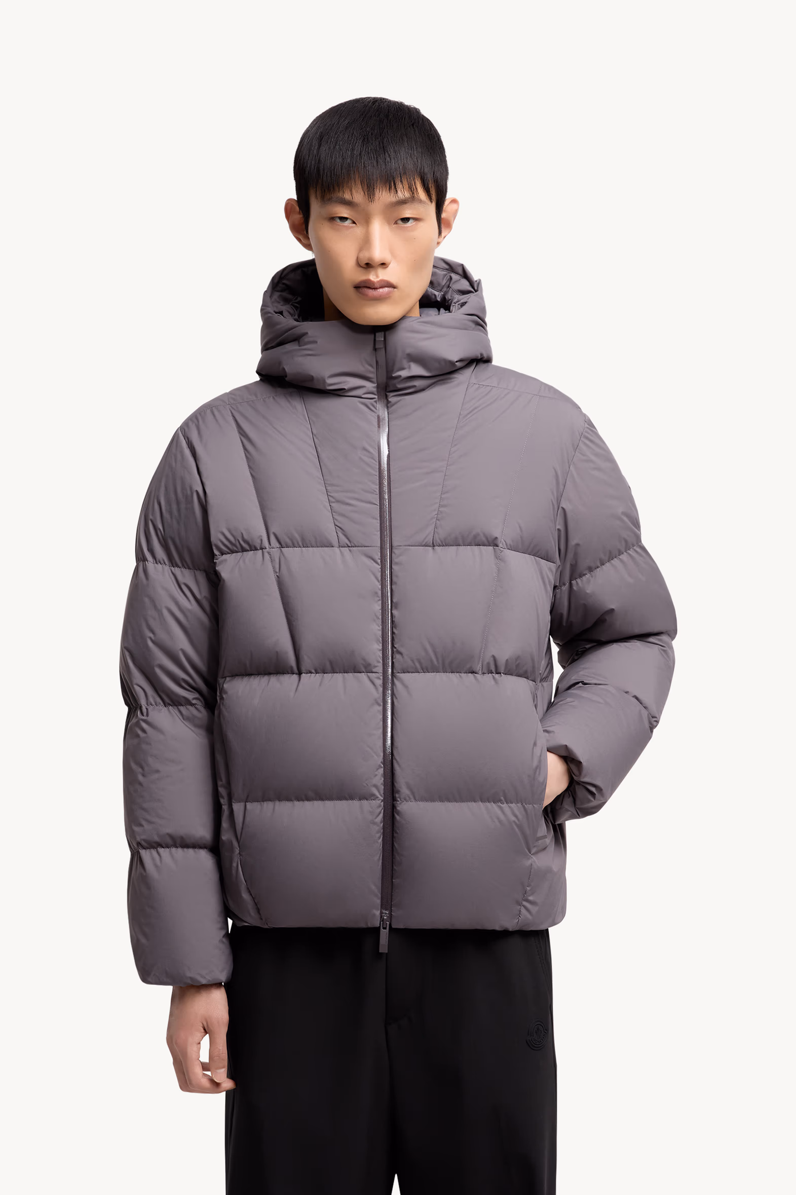 Plumífero corto con capucha Fusain Hombre Gris oscuro Moncler 3